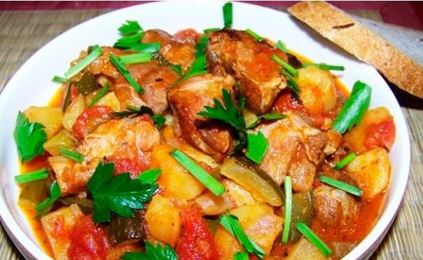 Carne con verdure